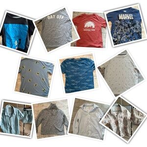 ✨BUNDLE✨Boys Graphic T-Shirts, Dress Shirt, Matching Shorts Set Size 6-7